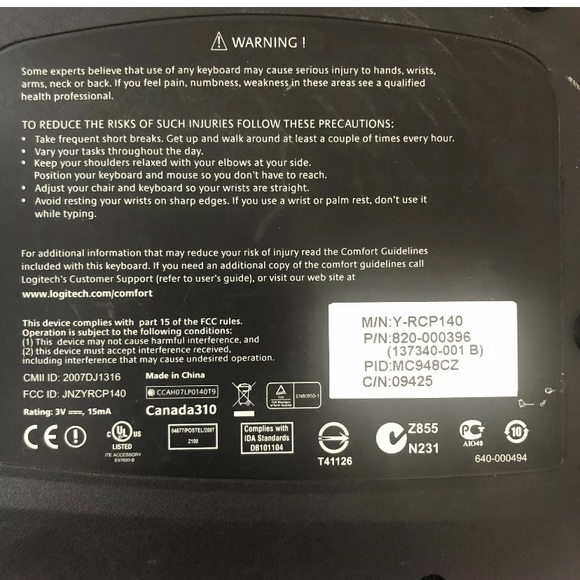 Logitech Wave Wireless Keyboard With Mouse - Picture 10 of 13